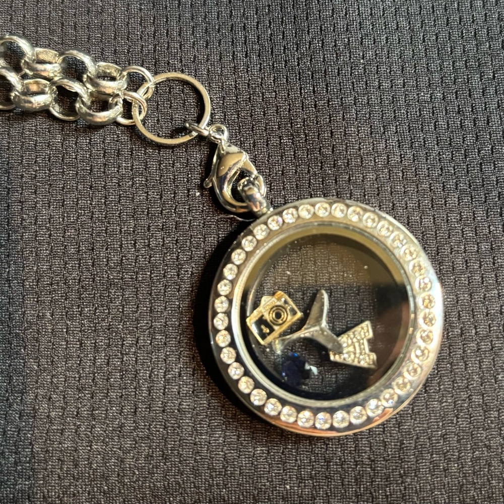 Silver Charm Locket Necklace